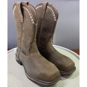 Ariat Deco Women's Leather Anthem Composite Toe Western Work Boot Brown 7.5B EUC